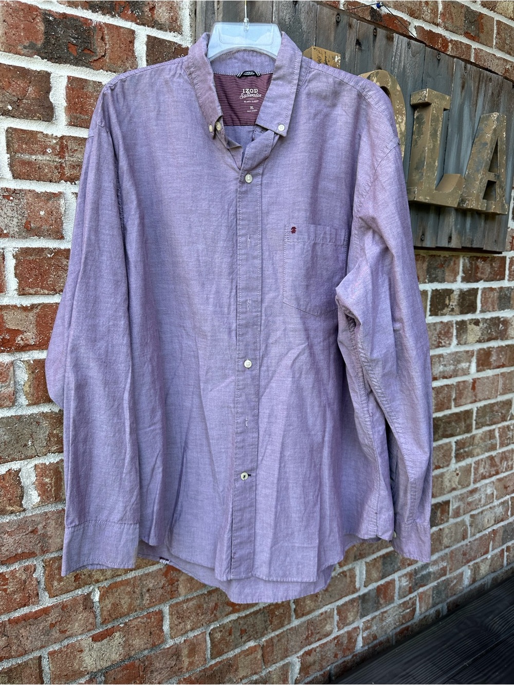 Izod Men's Lavender Button-Down Oxford Shirt